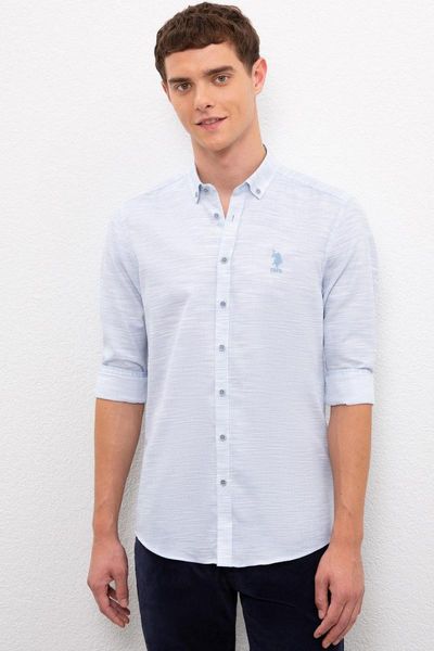 men's casual shirts original us. shirt basic men cotton uspa logo slim fit long sleeve multiseason classic formal, White;black