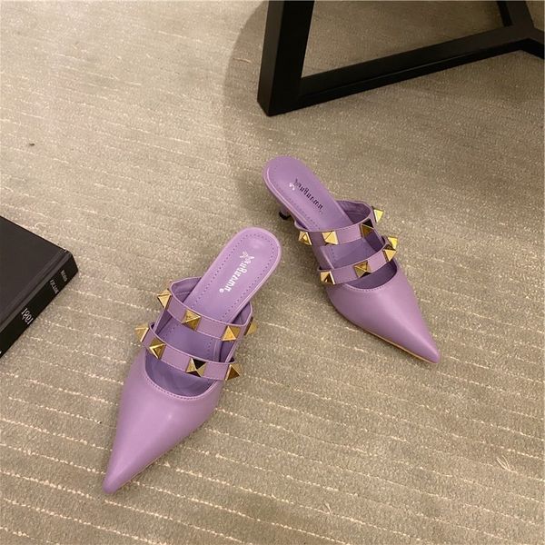 sandals 2021 spring women slipper fashion brand rivet pointed toe slip on mules shoes low heel ladies slides outdoor mule slippers, Black
sandals 2021 spring women slipper fashion brand rivet pointed toe slip on mules shoes low heel ladies slides outdoor mule slippers, Black