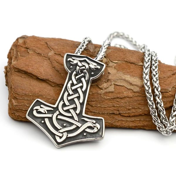 viking dragon head braid pattern hammer stainless steel pendant necklace fashion jewelry for men and women necklaces, Silver
viking dragon head braid pattern hammer stainless steel pendant necklace fashion jewelry for men and women necklaces, Silver