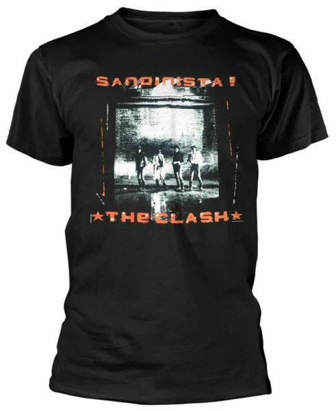 official the clash t shirt sandinista mens black punk rock metal classic tee, White;black
official the clash t shirt sandinista mens black punk rock metal classic tee, White;black