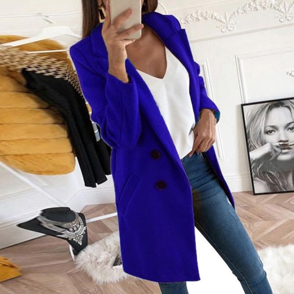 women's wool & blends 2021 fashion women blend coat autumn and winter turn-down collar long female jacket overcoats, Black
women's wool & blends 2021 fashion women blend coat autumn and winter turn-down collar long female jacket overcoats, Black
