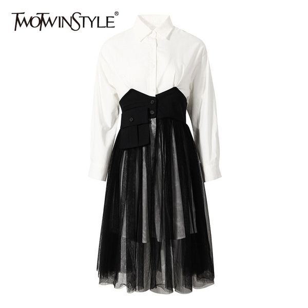 vintage patchwork hit color dress for women lapel long sleeve high waist mesh dresses female fashion clothing 210520, Black;gray
vintage patchwork hit color dress for women lapel long sleeve high waist mesh dresses female fashion clothing 210520, Black;gray