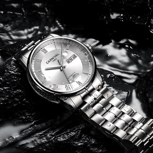 wristwatches carnival luxury imported miyotao movement men mechanical watch stainless steel sapphire mirror waterproof automatic watches 806, Slivery;brown
wristwatches carnival luxury imported miyotao movement men mechanical watch stainless steel sapphire mirror waterproof automatic watches 806, Slivery;brown