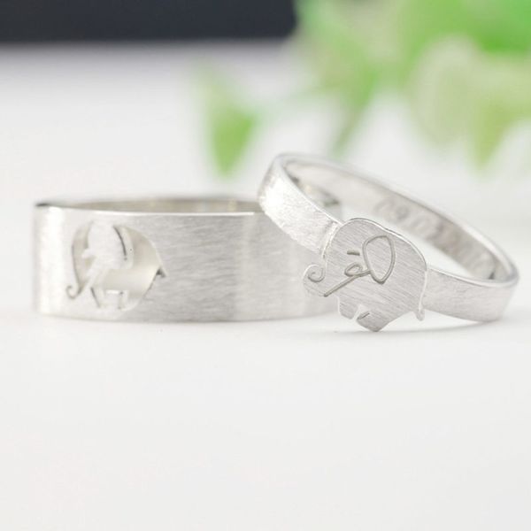 925 silver elephant pair korean combination ring simple diy valentine's day gift ring, Black
925 silver elephant pair korean combination ring simple diy valentine's day gift ring, Black