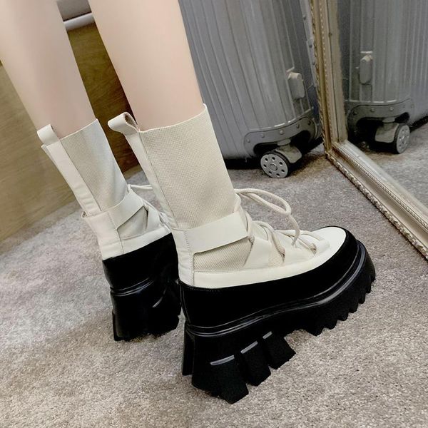 boots drop autumn fashion knit sock women pu wedge platform ankle woman british style thick-soled short botas, Black
boots drop autumn fashion knit sock women pu wedge platform ankle woman british style thick-soled short botas, Black