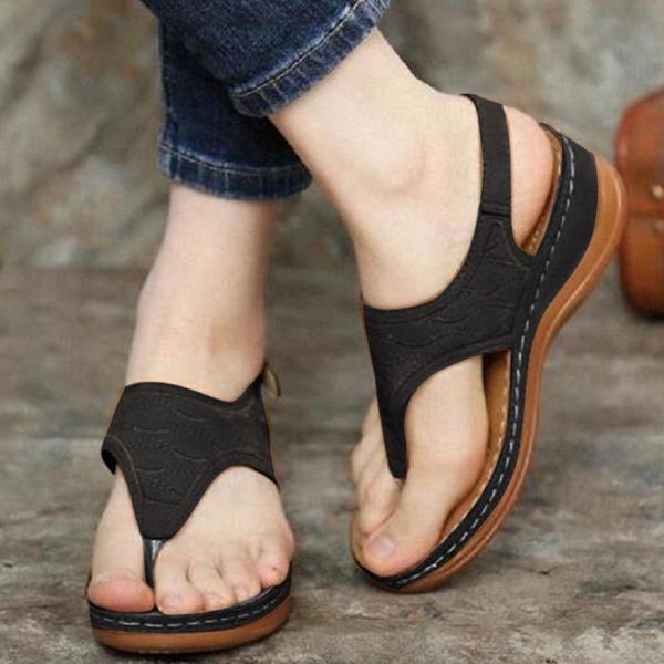 sandals wedge heel women non-slip breathable women's platform high summer footwear beach shoes for woman, Black
sandals wedge heel women non-slip breathable women's platform high summer footwear beach shoes for woman, Black