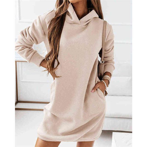 autumn casual plus size solid color hooded fashion dresses women clothing 2021 long sleeve tunic office lady popular streetwear g1223, Black;gray
autumn casual plus size solid color hooded fashion dresses women clothing 2021 long sleeve tunic office lady popular streetwear g1223, Black;gray
