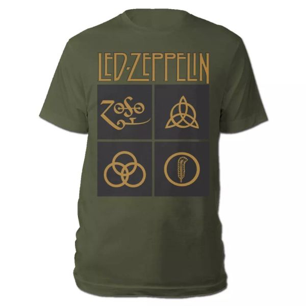 official led zeppelin t shirt gold symbols green classic rock metal band tee new, White;black
official led zeppelin t shirt gold symbols green classic rock metal band tee new, White;black