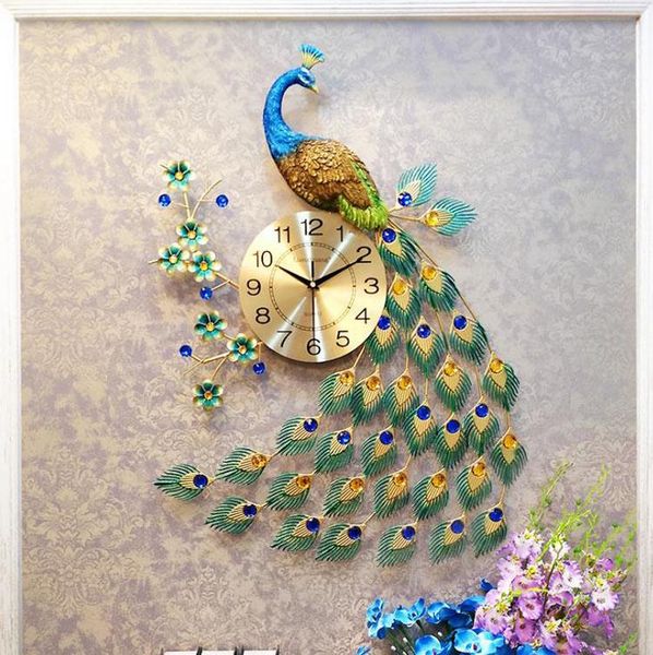 wall clocks luxury crystal peacock clock modern design 3d klok for living room home decor watches
wall clocks luxury crystal peacock clock modern design 3d klok for living room home decor watches