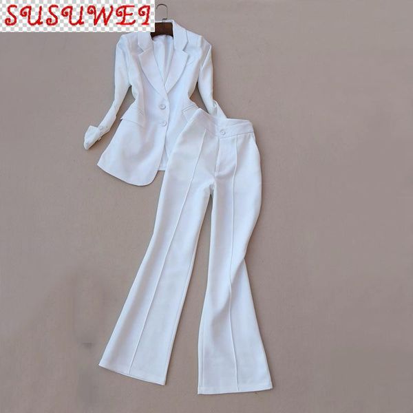 autumn and winter women's professional small suit high-waist flared pants 2-piece high-quality office work clothes elegant two piece, White
autumn and winter women's professional small suit high-waist flared pants 2-piece high-quality office work clothes elegant two piece, White