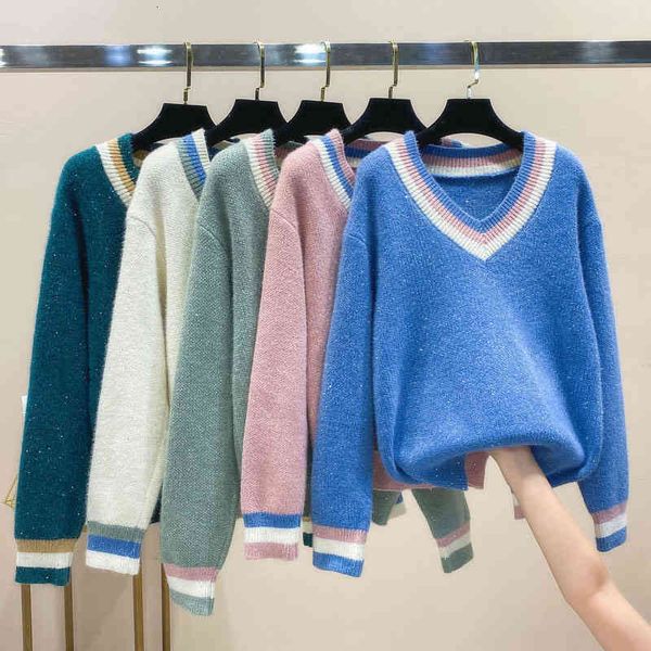 female lmitation vison velvet pullover aautumn loose korean winter with low-necked casual sweater r672 m7s2, White;black
female lmitation vison velvet pullover aautumn loose korean winter with low-necked casual sweater r672 m7s2, White;black