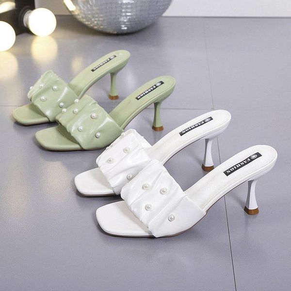 sandals 2021 women slippers pleated summer light open toe solid color stiletto heels luxury prom woman black shoes
sandals 2021 women slippers pleated summer light open toe solid color stiletto heels luxury prom woman black shoes