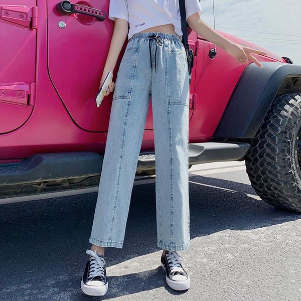 women's jeans wide-leg summer thin section high-waisted straight small loose mopping pants spring, Blue
women's jeans wide-leg summer thin section high-waisted straight small loose mopping pants spring, Blue