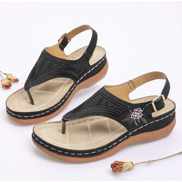 women sandals 2021 new embroidery summer shoes woman wedges shoes for heels sandalias mujer flip flops platform women slippers, Black
women sandals 2021 new embroidery summer shoes woman wedges shoes for heels sandalias mujer flip flops platform women slippers, Black