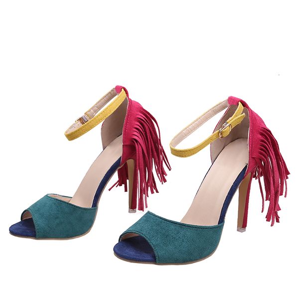 sandals woman fringe high heel women pumps peep toe red yellow green ankle buckle big size for party rqat, Black
sandals woman fringe high heel women pumps peep toe red yellow green ankle buckle big size for party rqat, Black