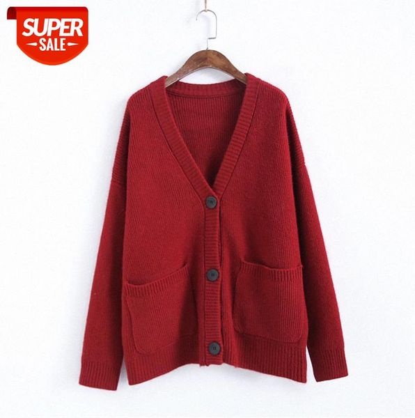 910267 solid color v-neck double pocket knit cardigan women's loose and thin thicken sweater jacket #g58c, Black;gray
910267 solid color v-neck double pocket knit cardigan women's loose and thin thicken sweater jacket #g58c, Black;gray