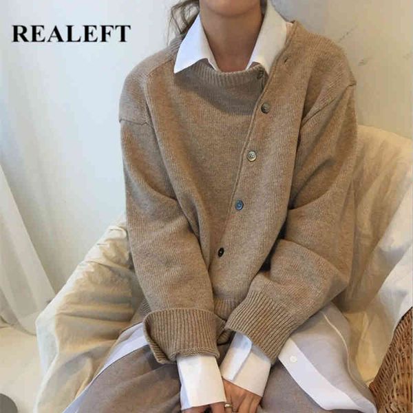 design women vintage sweater korean long sleeve button irregular solid color casual knitted cardigans female 210428, White
design women vintage sweater korean long sleeve button irregular solid color casual knitted cardigans female 210428, White