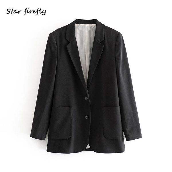 star firefly fashion suit female 2021 summer casual loose striped lining straight pocket single-breasted blazer women women's suits & b, White;black
star firefly fashion suit female 2021 summer casual loose striped lining straight pocket single-breasted blazer women women's suits & b, White;black