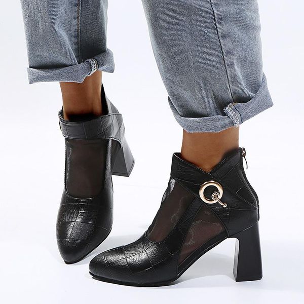 large size low tube fashion sandals high heel thick gauze boots women's breathable shoes woman dress, Black
large size low tube fashion sandals high heel thick gauze boots women's breathable shoes woman dress, Black