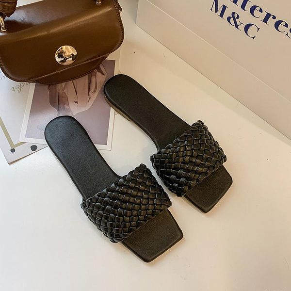 slippers fashion women summer ladies square toe sandal slipper casual flip flops beach weave flat shoes female slip on shoe, Black
slippers fashion women summer ladies square toe sandal slipper casual flip flops beach weave flat shoes female slip on shoe, Black