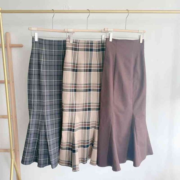 skirts 2022 autumn faldas japanese style temperament women jupe solid plaid high waist slim ruffled a-line mermaid mx82, Black
skirts 2022 autumn faldas japanese style temperament women jupe solid plaid high waist slim ruffled a-line mermaid mx82, Black