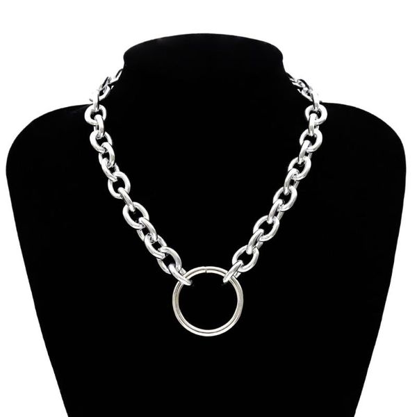 gothic chain choker necklace circle rock statement for women goth jewelry vintage collier femme fashion chokers, Golden;silver 
gothic chain choker necklace circle rock statement for women goth jewelry vintage collier femme fashion chokers, Golden;silver
