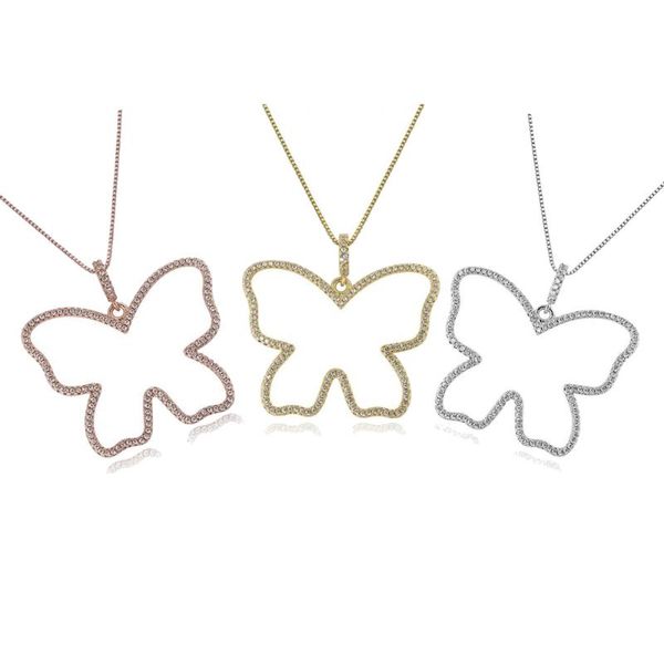 pendant necklaces micro pave clear cubic zirconia cz big hollow butterfly frame 41+10cm box chain iced out women necklace, Silver
pendant necklaces micro pave clear cubic zirconia cz big hollow butterfly frame 41+10cm box chain iced out women necklace, Silver