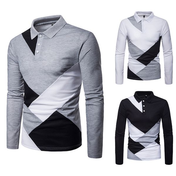 Fashion Polo Shirt 2021 Men' Irregular Splicing Lapel Long Sleeve European Size, White
Fashion Polo Shirt 2021 Men' Irregular Splicing Lapel Long Sleeve European Size, White