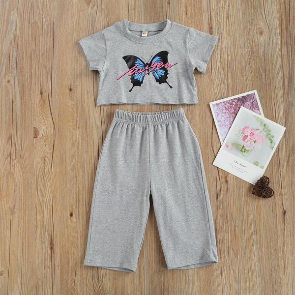 kids girls fashion 2-piece outfit set short sleeve butterfly print t-shirt+pants clothing sets, White
kids girls fashion 2-piece outfit set short sleeve butterfly print t-shirt+pants clothing sets, White