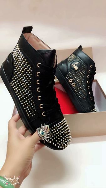 clmen's and women's luxury casual shoes rivet fashion red sole suede christians flat sneakers for party lovers 35-47, Black
clmen's and women's luxury casual shoes rivet fashion red sole suede christians flat sneakers for party lovers 35-47, Black