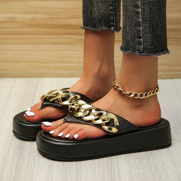 sandals women's metal decoration 2021 summer style thick-soled flip-flops fashion beach shoes outdoor comfortable casual, Black
sandals women's metal decoration 2021 summer style thick-soled flip-flops fashion beach shoes outdoor comfortable casual, Black