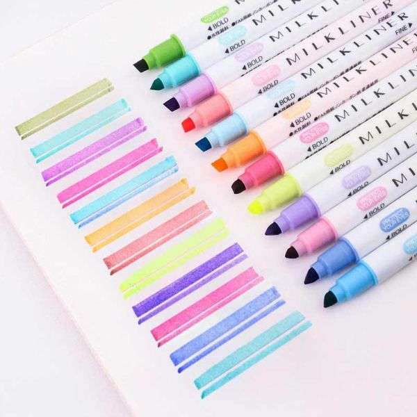 highlighters 12 colors/set cute japanese stationery milk liner double headed fluorescent pen milkliner highlighter drawing marker pens, Black;red
highlighters 12 colors/set cute japanese stationery milk liner double headed fluorescent pen milkliner highlighter drawing marker pens, Black;red