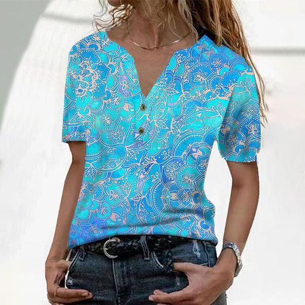 women's t-shirt t_shirts geometric multi color printed t-shirts with short sleeve slim button t shirts for women v neck tee top, White
women's t-shirt t_shirts geometric multi color printed t-shirts with short sleeve slim button t shirts for women v neck tee top, White