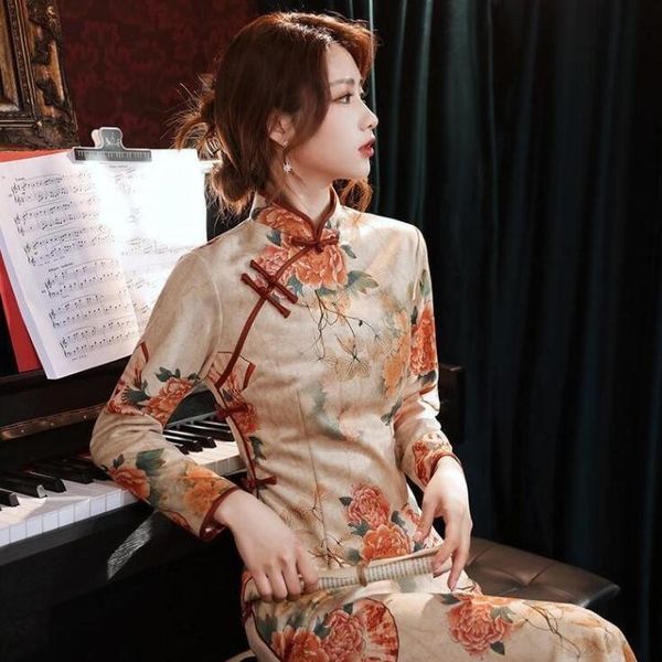 ethnic clothing improved cheongsam 2021 long young girl temperament can wear thin sleeved dress everyday, Red
ethnic clothing improved cheongsam 2021 long young girl temperament can wear thin sleeved dress everyday, Red
