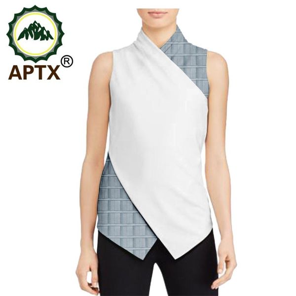 women's t-shirt spring simple fashion stitching sleeveless cotton jacquard aptx ta2022005, White
women's t-shirt spring simple fashion stitching sleeveless cotton jacquard aptx ta2022005, White