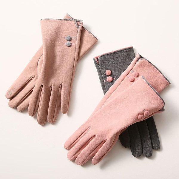 five fingers gloves women autumn winter velvet cashmere full finger warm sport cycling glove button embroidery touch screen driving mitten f, Blue;gray
five fingers gloves women autumn winter velvet cashmere full finger warm sport cycling glove button embroidery touch screen driving mitten f, Blue;gray