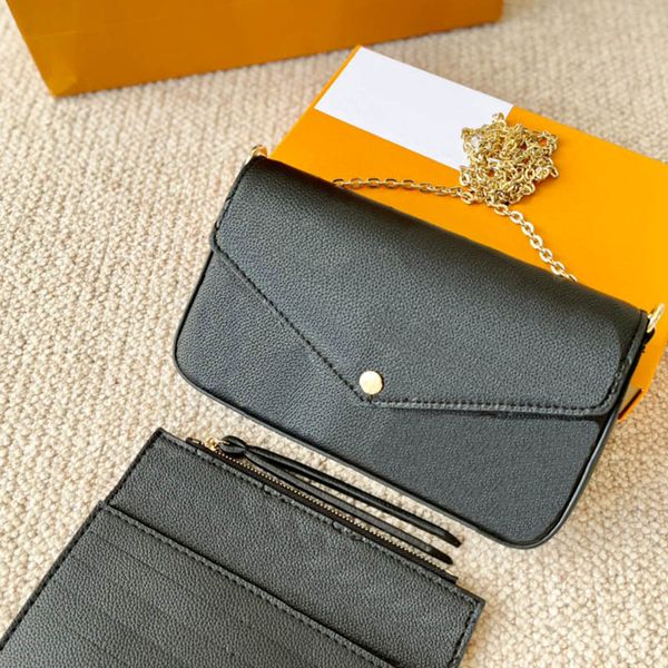 three-piece wallet embossed letters flower leather bag fashion chain shoulder portable mini card case with original box wholesale, Red;black
three-piece wallet embossed letters flower leather bag fashion chain shoulder portable mini card case with original box wholesale, Red;black