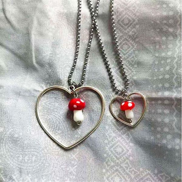 pendant necklaces 2021 harajuku style stainless steel round beads chain femme punk jewelry heart mushroom for women, Silver
pendant necklaces 2021 harajuku style stainless steel round beads chain femme punk jewelry heart mushroom for women, Silver