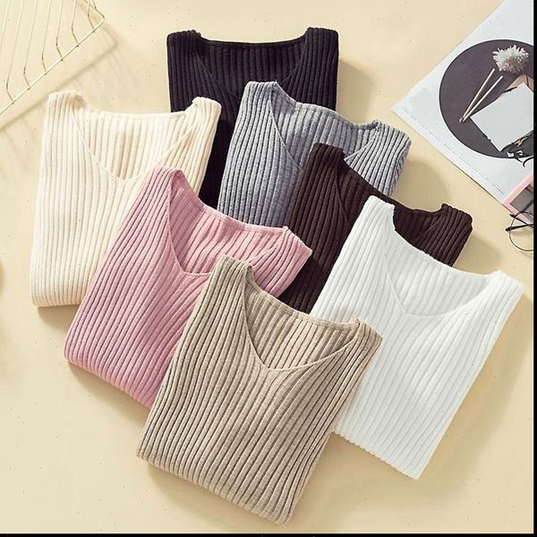 pullover knit winter clothes jumper womens sweater v neck soft knitted pull femme knitwear, White;black
pullover knit winter clothes jumper womens sweater v neck soft knitted pull femme knitwear, White;black