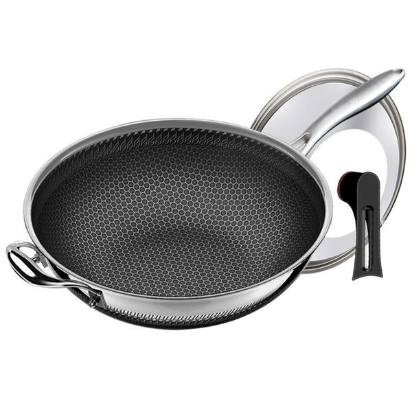 stainless steel frying pan full screen honeycomb non stick wok with less oil smoke cookware pots and pans
stainless steel frying pan full screen honeycomb non stick wok with less oil smoke cookware pots and pans