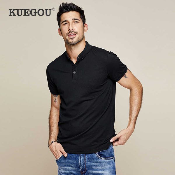 kuegou summer cotton white polo shirt men fashion short sleeve slim fit poloshirt for male brand plus size clothing 2524 210707, White;black
kuegou summer cotton white polo shirt men fashion short sleeve slim fit poloshirt for male brand plus size clothing 2524 210707, White;black