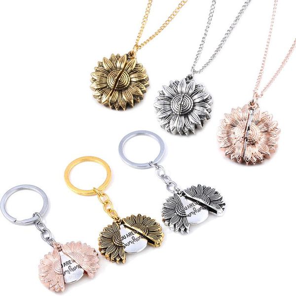 pendant necklaces you are my sunshine sunflower necklace, send girlfriend necklace can open and close double lettering, Silver
pendant necklaces you are my sunshine sunflower necklace, send girlfriend necklace can open and close double lettering, Silver