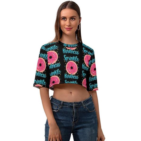 women's t-shirt donut crop t shirt graphic lady funny casual short sleeve o neck polyester tshirt, White
women's t-shirt donut crop t shirt graphic lady funny casual short sleeve o neck polyester tshirt, White