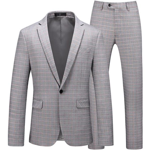 men's suits & blazers 2 pcs set plaid groom suit slim fit gentleman wedding trousers men 6xl formal business tuxedo jacket pants coat, White;black
men's suits & blazers 2 pcs set plaid groom suit slim fit gentleman wedding trousers men 6xl formal business tuxedo jacket pants coat, White;black
