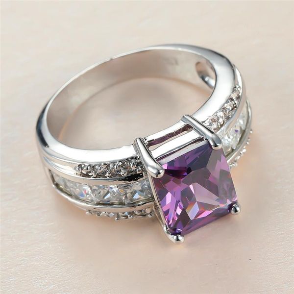 wedding rings charm female purple crystal stone ring vintage silver color for women promise bride square zircon engagement, Slivery;golden
wedding rings charm female purple crystal stone ring vintage silver color for women promise bride square zircon engagement, Slivery;golden