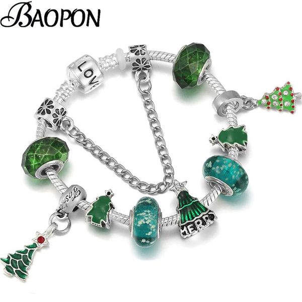charm bracelets silver color winter style christmas tree pendant bracelet with green glass beads brand for women wife gift, Golden;silver
charm bracelets silver color winter style christmas tree pendant bracelet with green glass beads brand for women wife gift, Golden;silver
