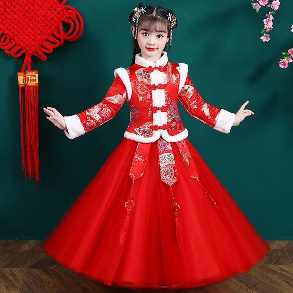 ethnic clothing girls' hanfu year's children's warm cheongsam chinese tang suit kid winter plus velvet cute embroidery party, Red
ethnic clothing girls' hanfu year's children's warm cheongsam chinese tang suit kid winter plus velvet cute embroidery party, Red