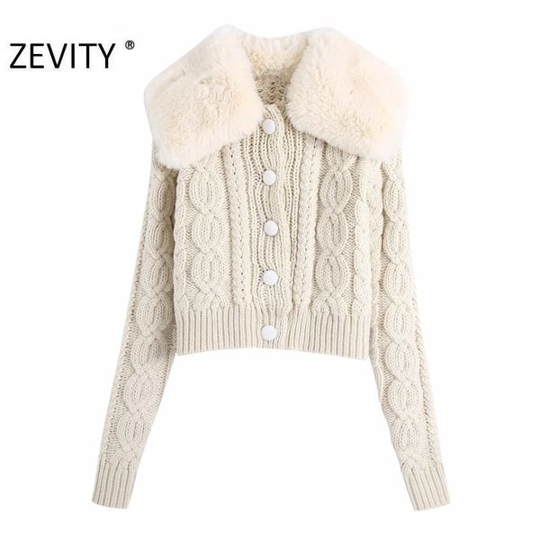 zevity women fashion faux fur collar patchwork knitting casual sweater femme chic twist crochet short cardigan s457 210419, White;black
zevity women fashion faux fur collar patchwork knitting casual sweater femme chic twist crochet short cardigan s457 210419, White;black