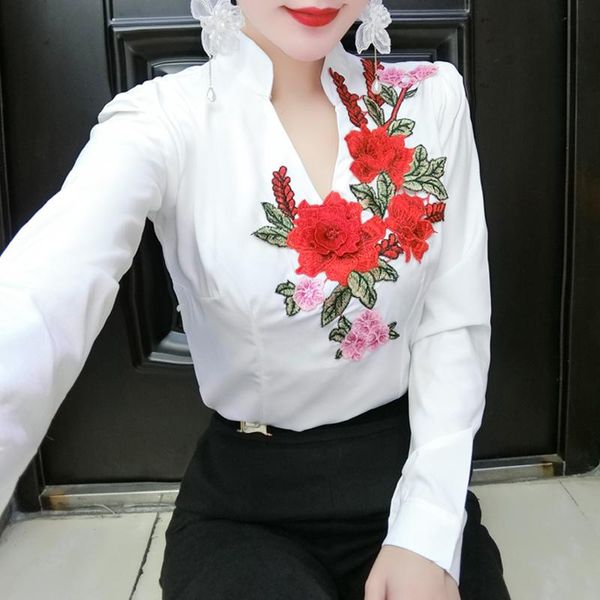 autumn flower white shirt female ol long-sleeved embroidery blouse v neck korean fashion women clothing women's blouses & shirts
autumn flower white shirt female ol long-sleeved embroidery blouse v neck korean fashion women clothing women's blouses & shirts