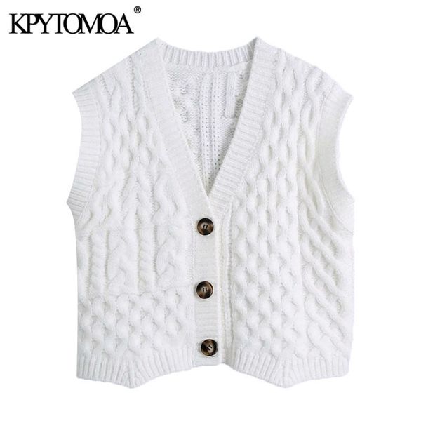 women fashion with buttons cropped cable-knit vest sweater vintage v neck sleeveless female waistcoat chic 210416, White;black
women fashion with buttons cropped cable-knit vest sweater vintage v neck sleeveless female waistcoat chic 210416, White;black
